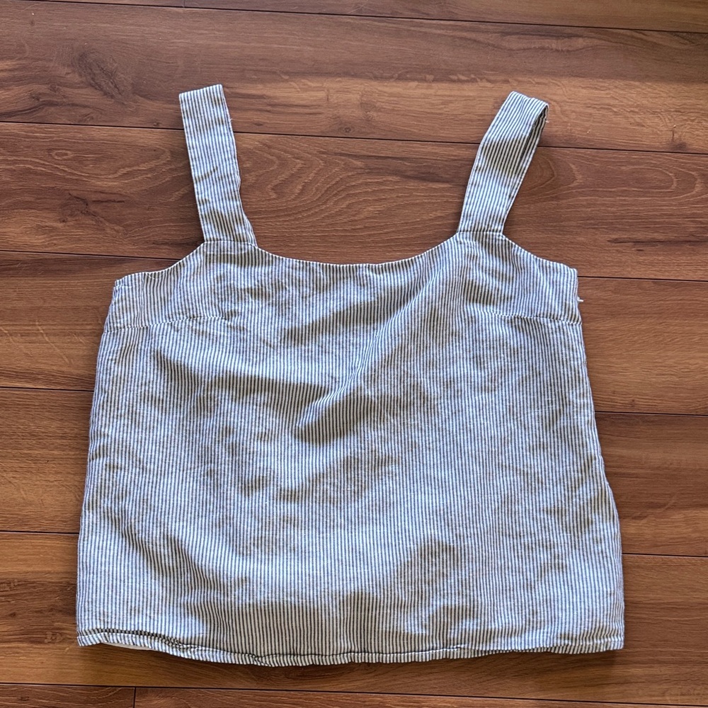 J.Crew Striped Linen Top L
